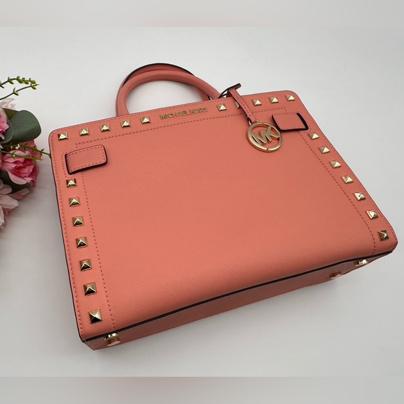 Michael Kors Medium Studded Saffiano Leather Satchel - Picture 7 of 15